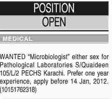 Misc. Jobs in Karachi Dawn Classified
