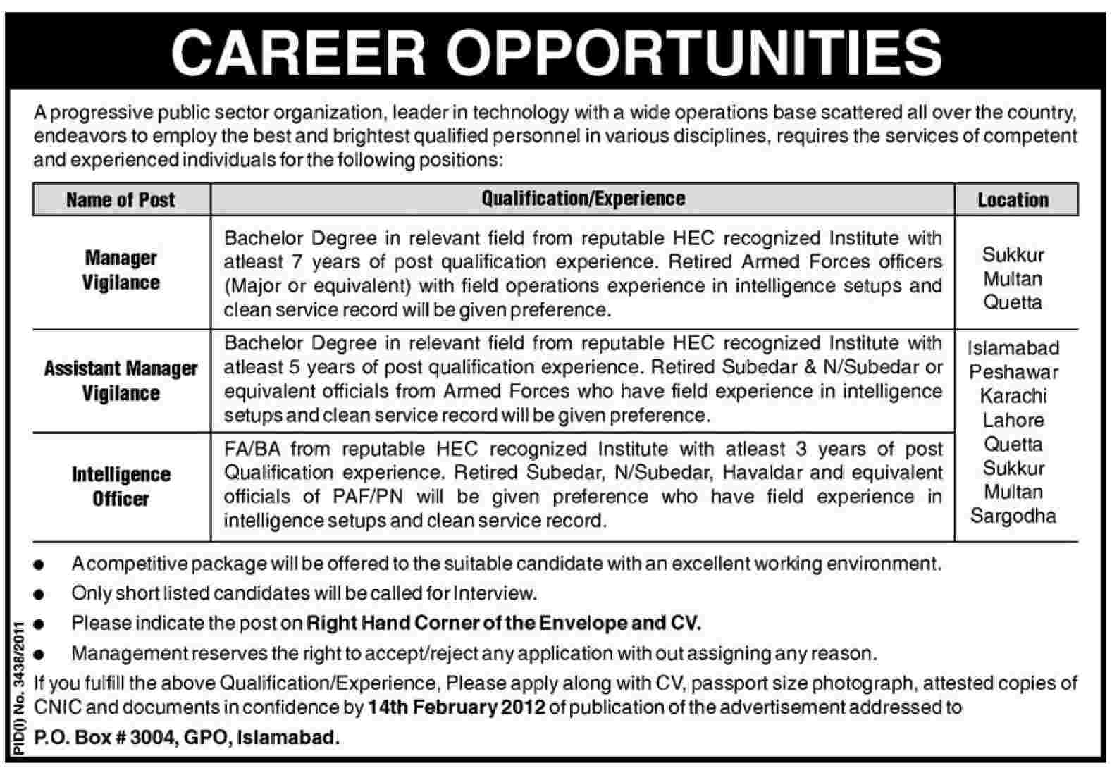 Public Sector Organization Required Managers and Officer