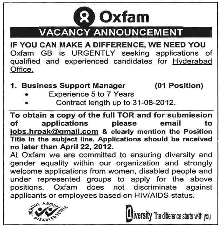 Oxfam (NGO) Jobs