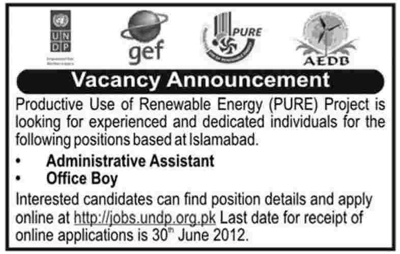 Administrative Assistant and Office Boy Required