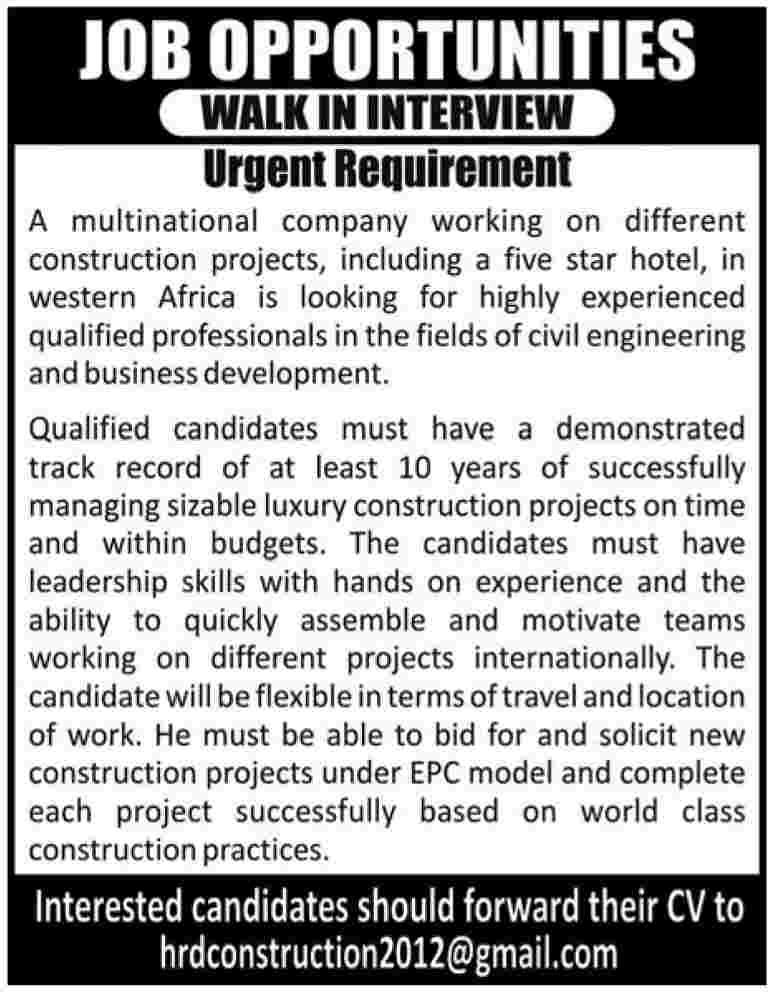 Business and Civil Engineering Job at a Multinational Company