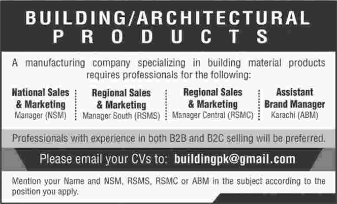 Sales & Marketing Jobs in Pakistan April 2016 Karachi for Managers Latest