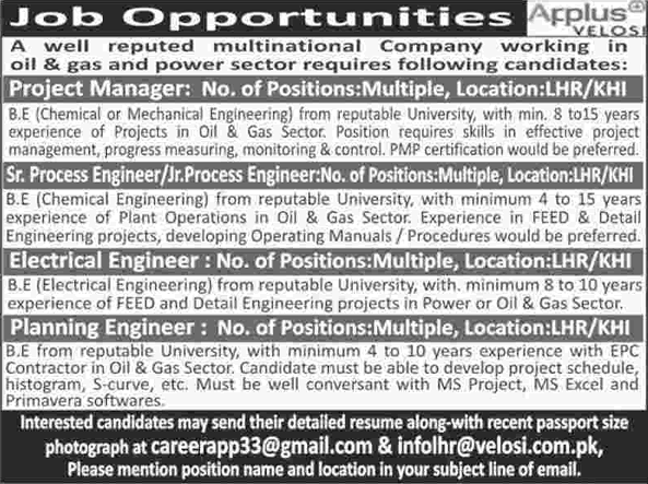 Applus Velosi Jobs 2017 Lahore / Karachi Electrical / Chemical Engineers & Others Latest