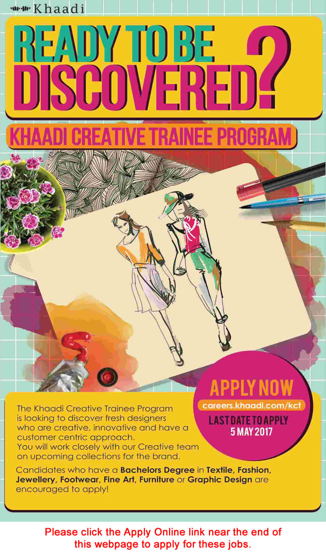 Khaadi Creative Trainee Program 2017 April Apply Online Jobs Latest