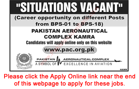 Pakistan Aeronautical Complex Kamra Jobs 2018 March Apply Online PAC Latest Advertisement