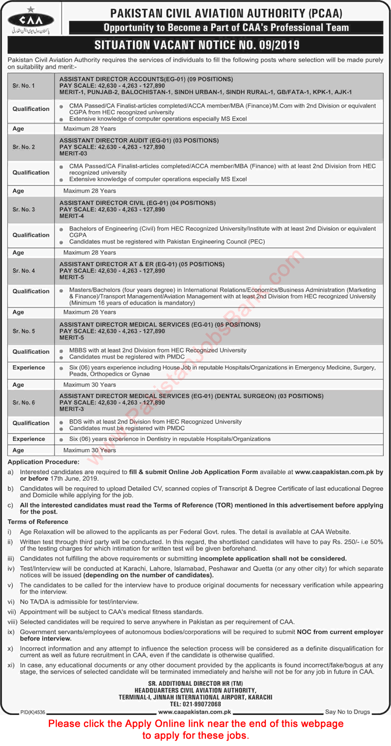 Assistant Director Jobs in Civil Aviation Authority June 2019 Apply Online CAA Latest