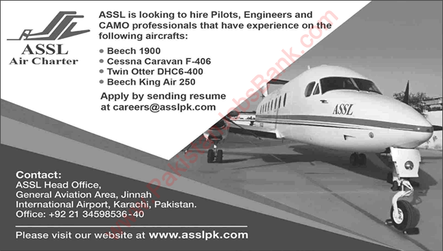 Aircraft Sales and Services Pvt Ltd Pakistan Jobs 2019 November Pilots, Engineers & CAMO Professionals ASSL Latest