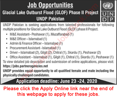 UNDP Pakistan Jobs June 2020 Apply Online Drivers, Office Assistants & Others GLOF Phase 2 Project Latest