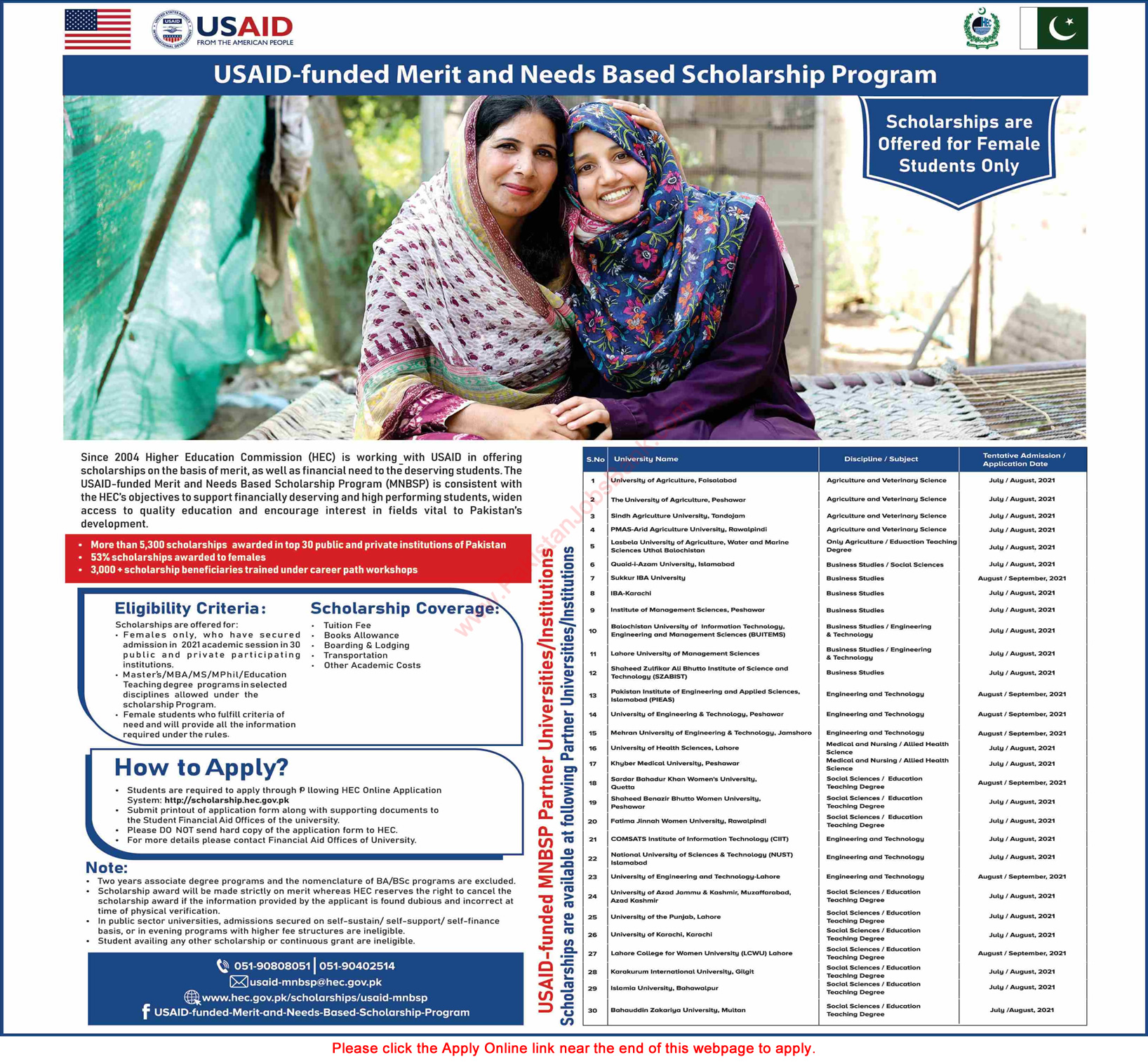 HEC Merit and Need Based Scholarships 2021 July Apply Online USAID Latest
