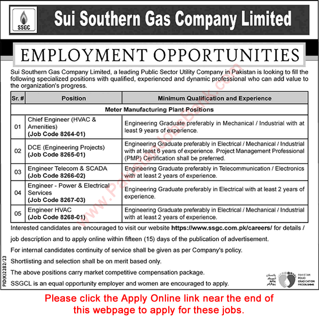SSGC Jobs February 2024 Online Apply Sui Southern Gas Company Limited Latest