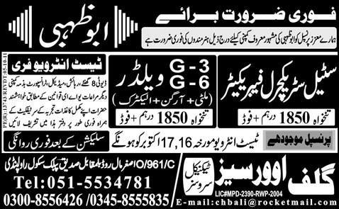 Urgently Required For Abu Dhabi