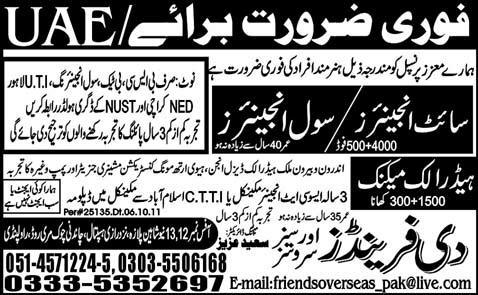 Engineers Required for UAE