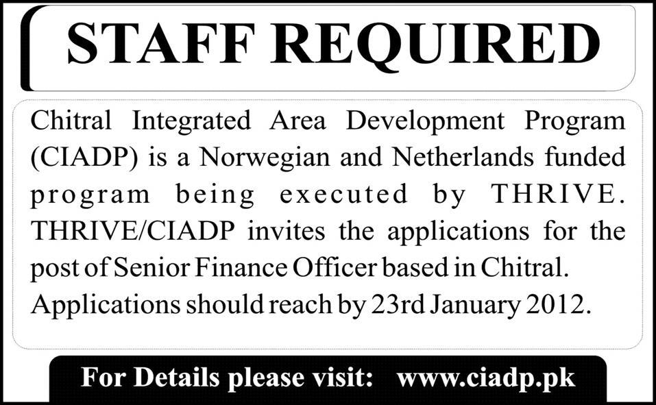 CIADP Required the Services of Senior Finance Officer