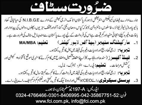 Faizan Communication International Lahore Required Marketing Manager and Field Officer