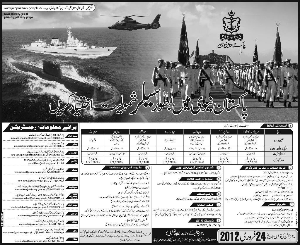 Join Pakistan Navy as Sailor