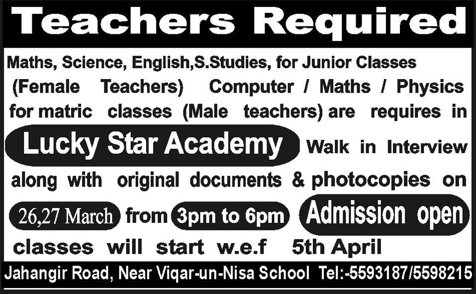 Lucky Star Academy Requires Teachers