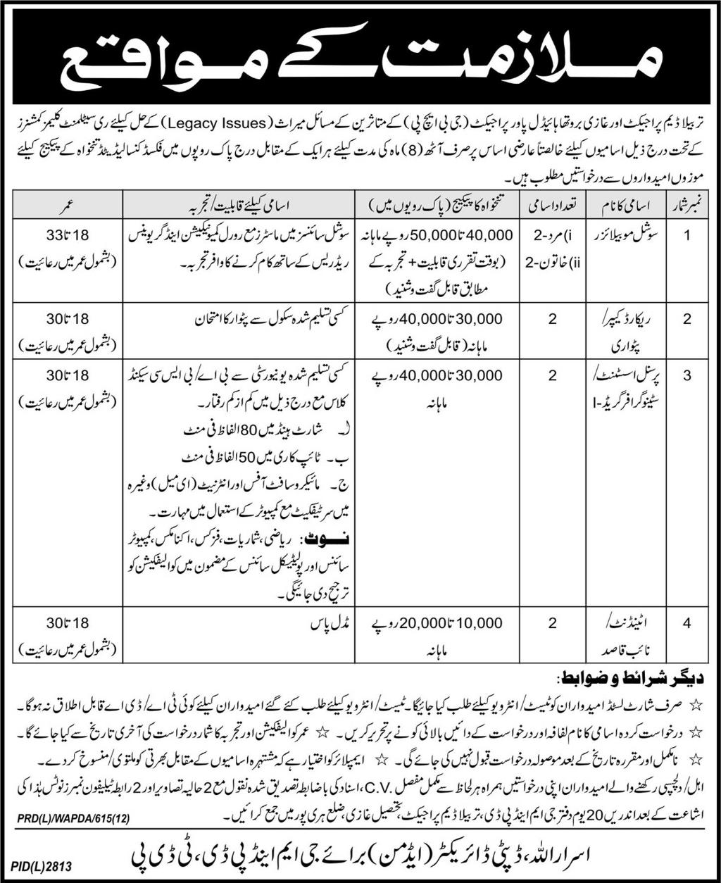 Jobs Opportunity at Ghazi Barotha Hydel Power Project (GBHP)
