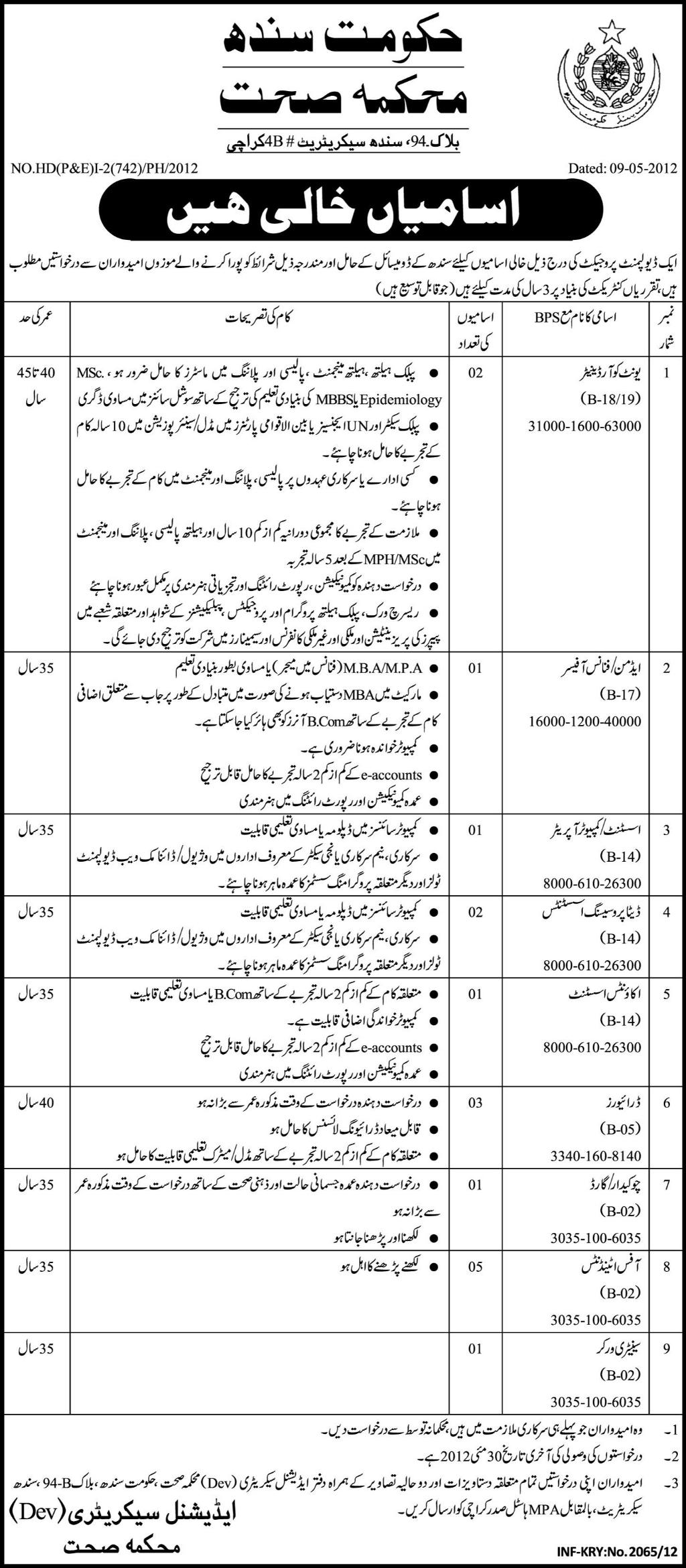 Accounts and Management jobs at Health Department