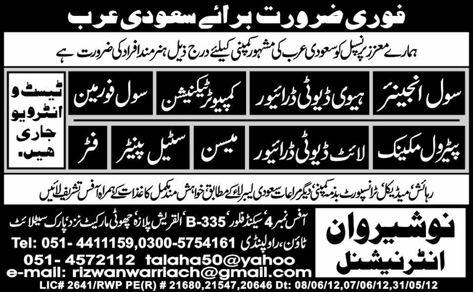 Mechanical and Technical Staff Required