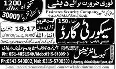 Security Guards Required by Kahut International