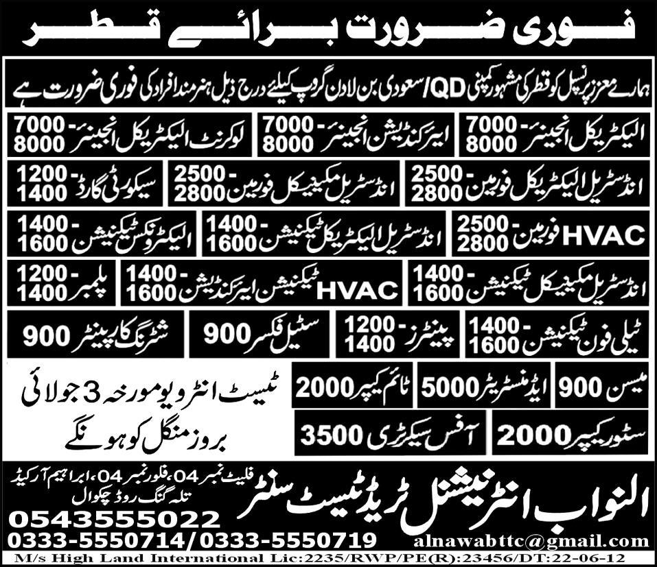 Engineering, Technical and Administrator Job
