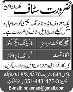 Advertising Agency Jobs in Islamabad 2013