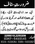 Driver, Record Keeper cum Accountant & Maid Jobs in Islamabad 2013 September
