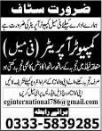 Computer Operator Jobs in Islamabad 2014 October for Females