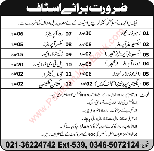 Construction Company Jobs in Karachi 2015 June at Bahria Town Latest