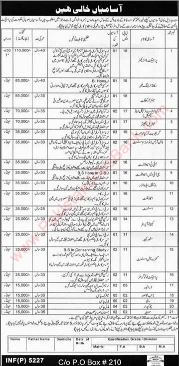 PO Box 210 KPK Jobs 2015 November for Provincial Government Project Latest