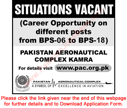 Pakistan Aeronautical Complex Kamra Jobs March 2016 PAC Application Form Download Latest
