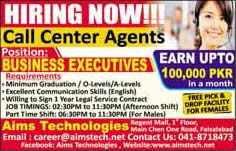Call Center Jobs in Faisalabad May 2018 Business Executives at Aims Technologies Latest