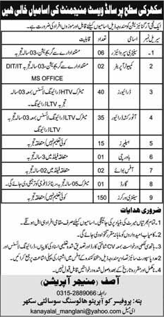 Cooperative Housing Society Sukkur Jobs May 2019 Sanitary Workers & Others Latest