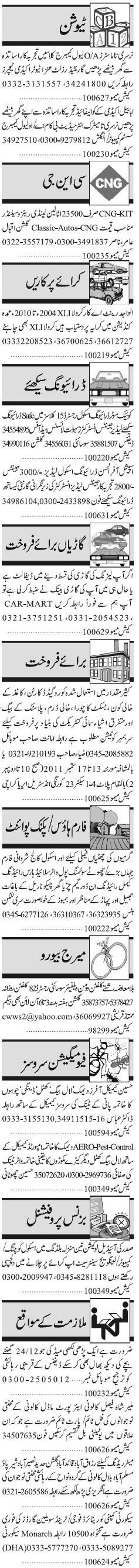 Jobs in Karachi -Classified 1