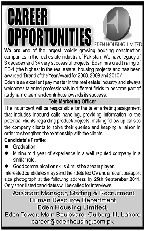 Career Opportunities in Eden Housing Limited