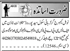 Misc. Jobs in Islamabad/Rawalpindi Jang Classified 2