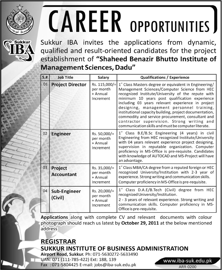 IBA Sukkar Career Opportunities
