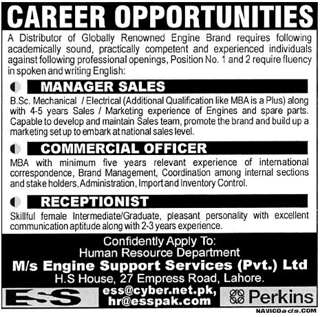 M/s Engine Support Services Pvt Ltd Career Opportunities