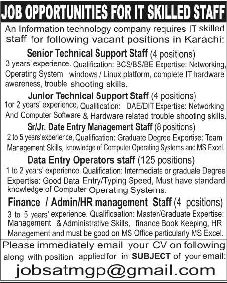 IT Company Required Staff