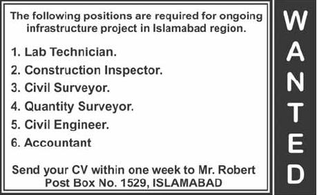 Infrastructure Project in Islamabad Region Required Staff