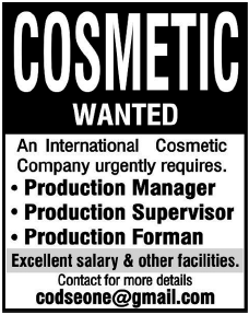 Cosmetic Company Required Staff