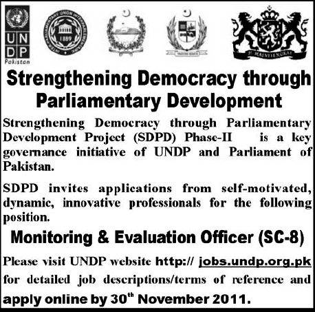 UNDP Required Monitoring & Evaluation Officer