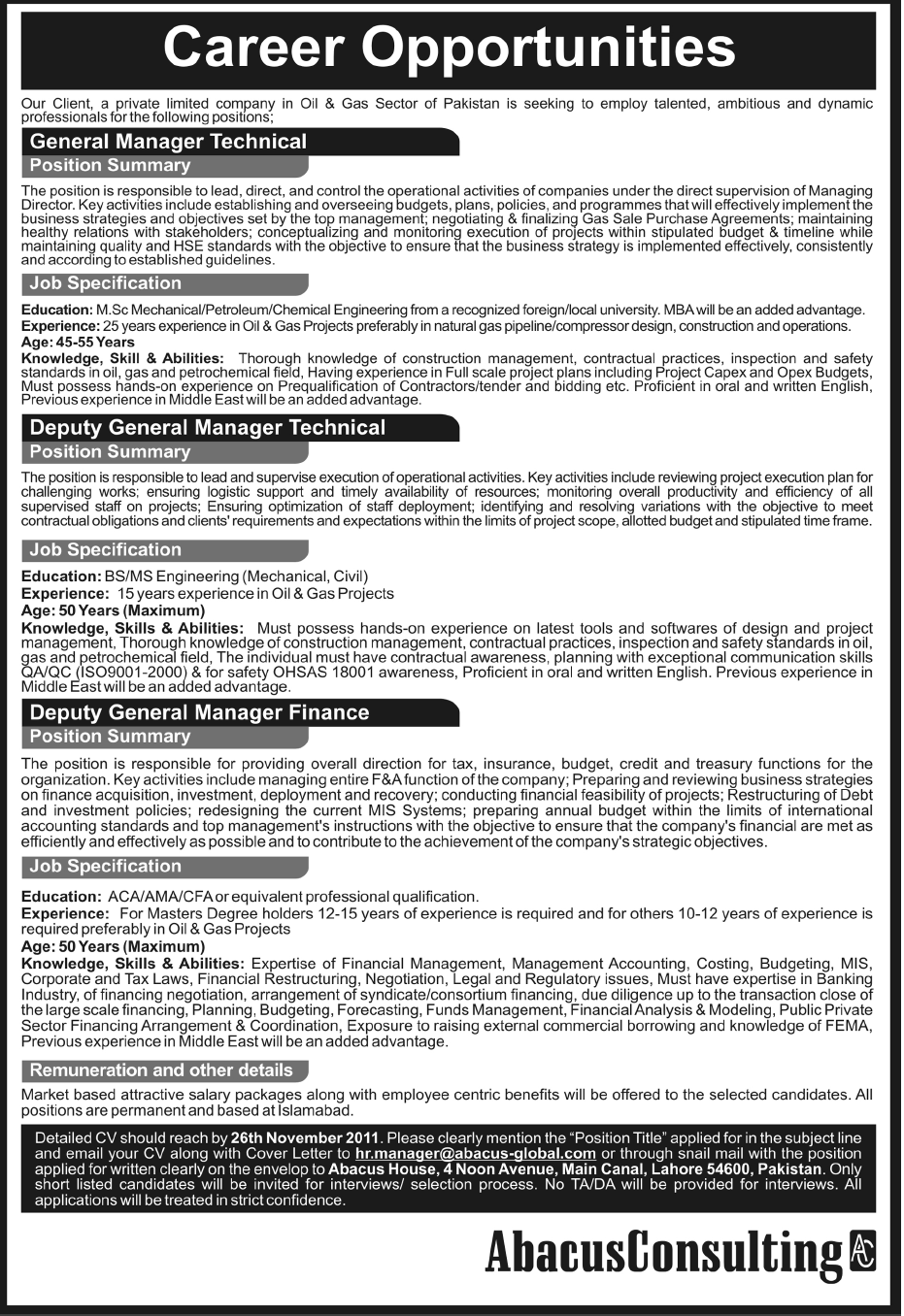 Oil and Gas Sector Jobs Opportunity