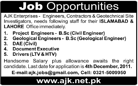 AJK Enterprises Required Staff for Islamabad and Lahore