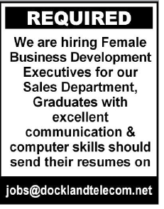 Female Business Development Executives Required