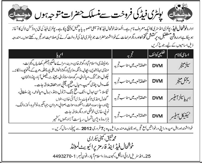Khushhal Fund and Farms Private Limited Required Staff