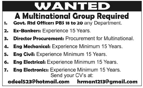 Staff Required by a Multinational Group