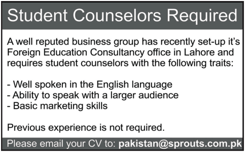Student Counsellors Required