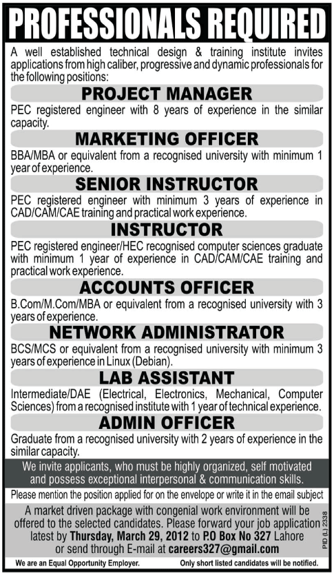 Managers, Instructors and Admin Jobs