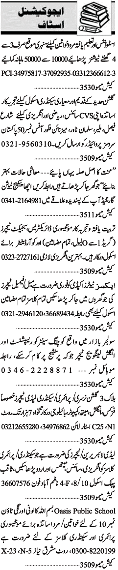 Classified Karachi Jang Misc. Jobs 3